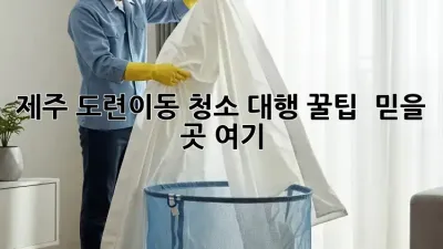 제주 도련이동 청소 대행 꿀팁 🏡✨ 믿을 곳 여기!